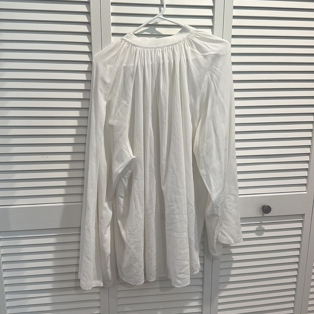 LUX Michael Kors Collection Sz L Made in Italy Cotton Long Sleeve Tunic - Picture 3 of 5